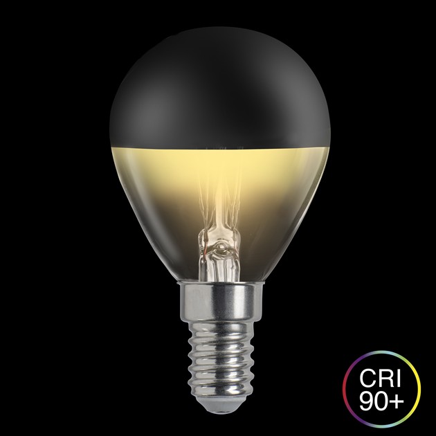 HIDDEN LIGHT toppförspeglad klot svart E14 4W 2700K dimbar